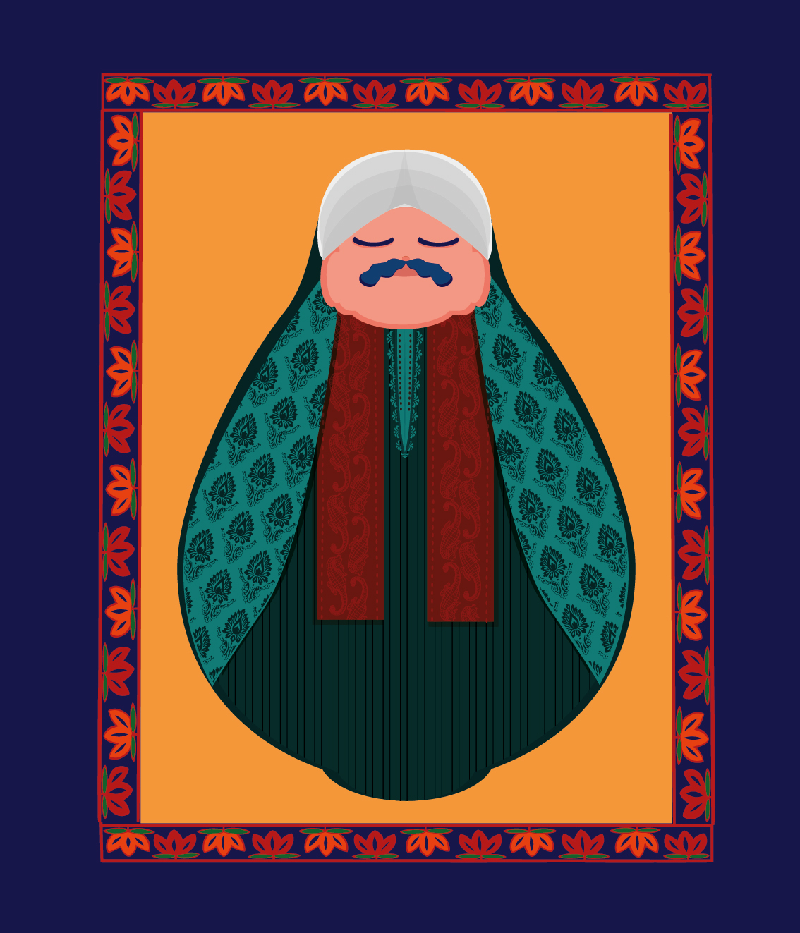 adobe Illustrator folk egyptian doll matryoshka cs5 colorful vector pattern