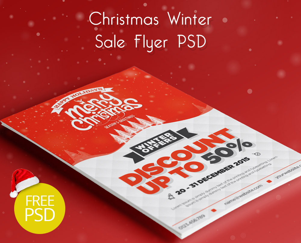 free flyer psd template Christmas winter sale free flyer templates flyer templates free