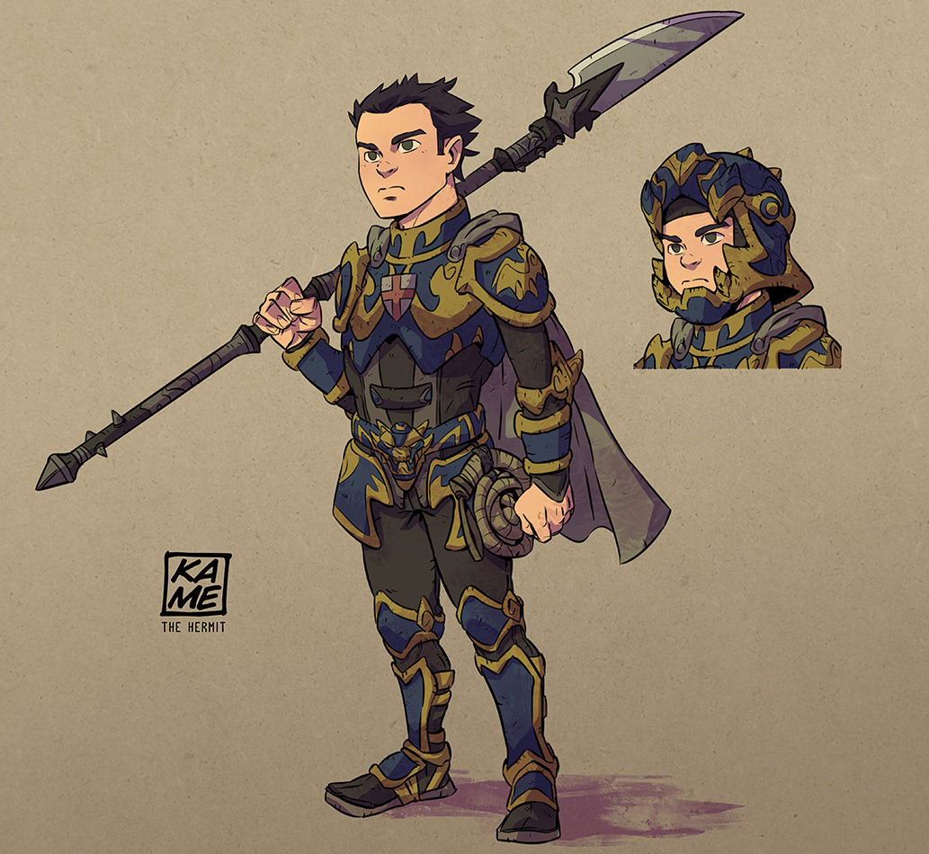 Armor cape dragon fantasy knight spear