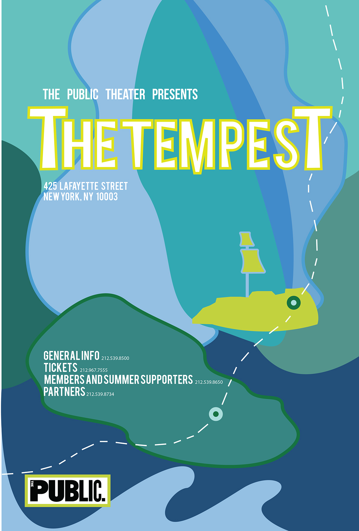 ship the tempest Shakespear poster Event play waves Island