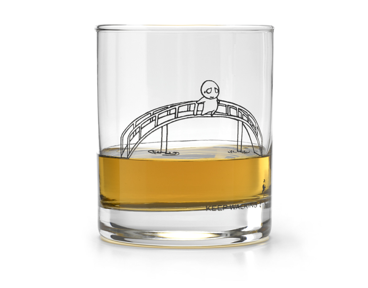 Johnnie Walker Whisky glass design Keep Walking alcohol Promotion