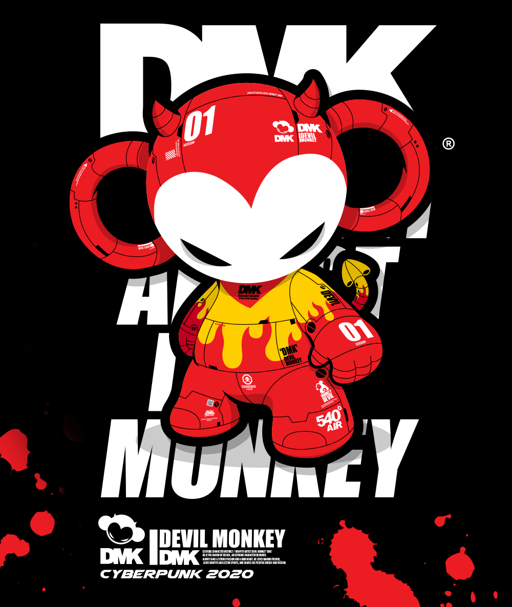 Graffiti artist devil monkey DMK Cyberpunk version on Behance