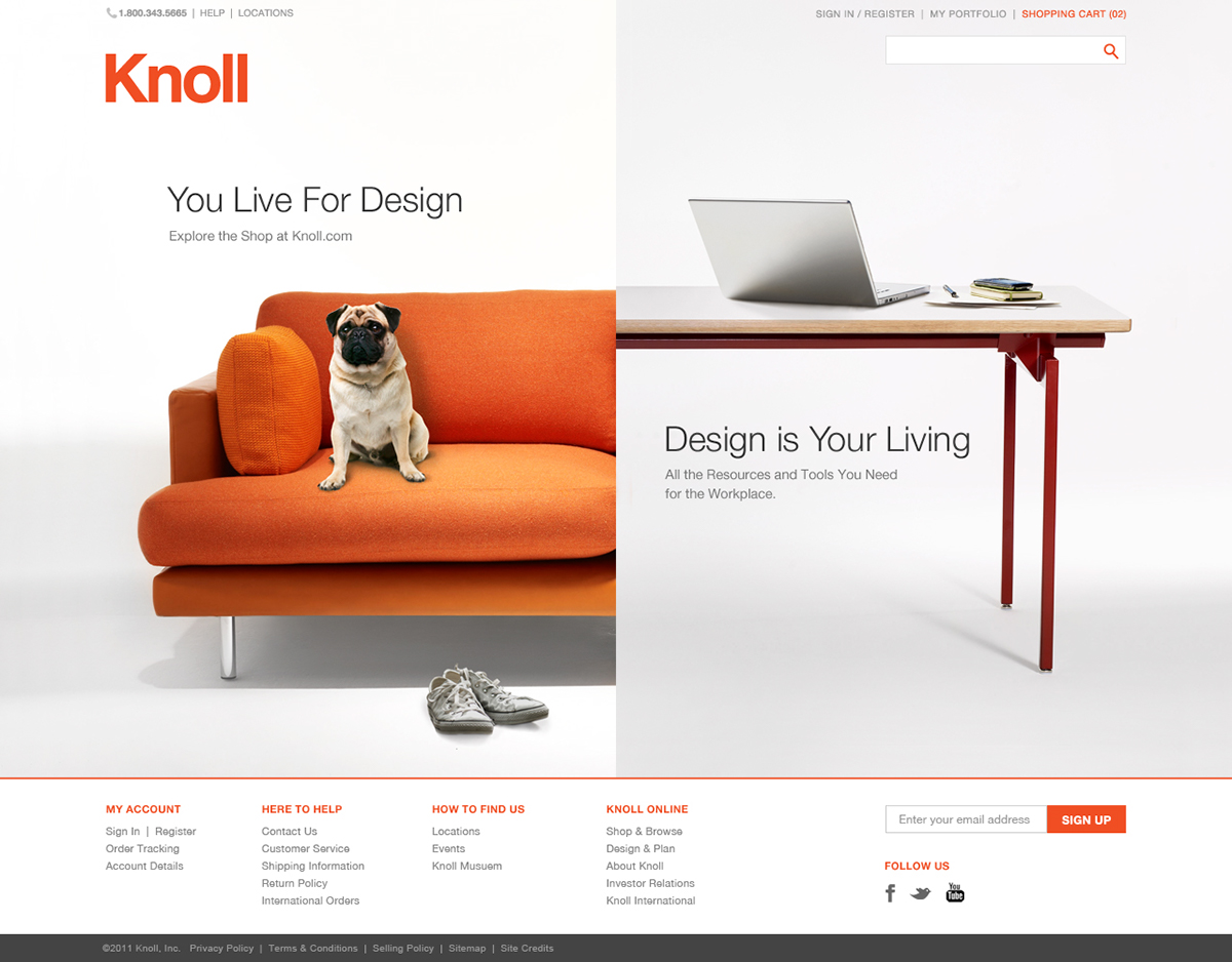knoll furniture Ecommerce Web Web Design 