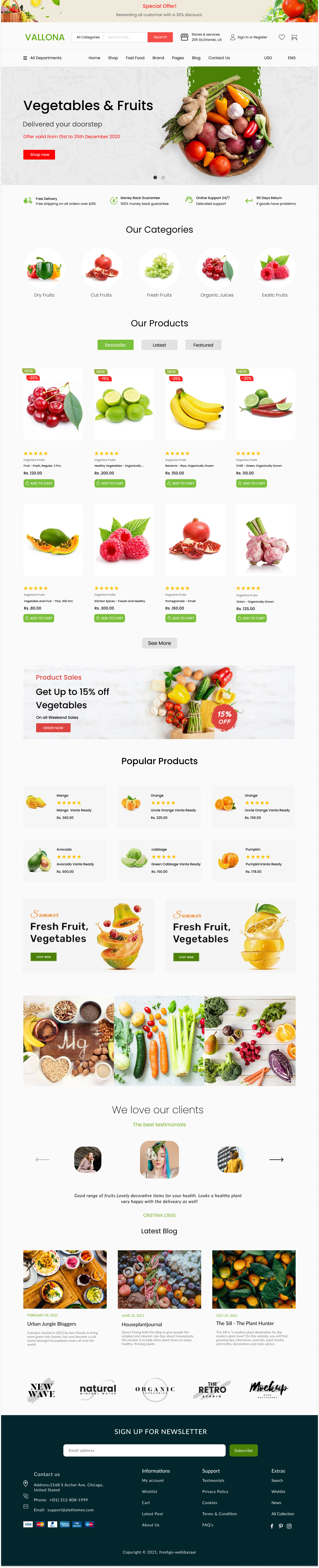 Ecommerce Food  landing page organic food shop ui design ux vegetables Web Design  Website