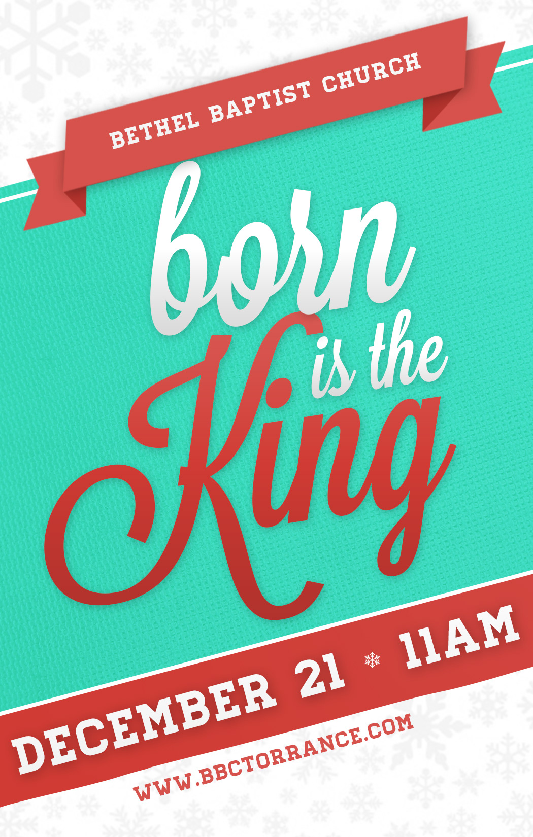 Born is the king tract Invitation church design Christmas