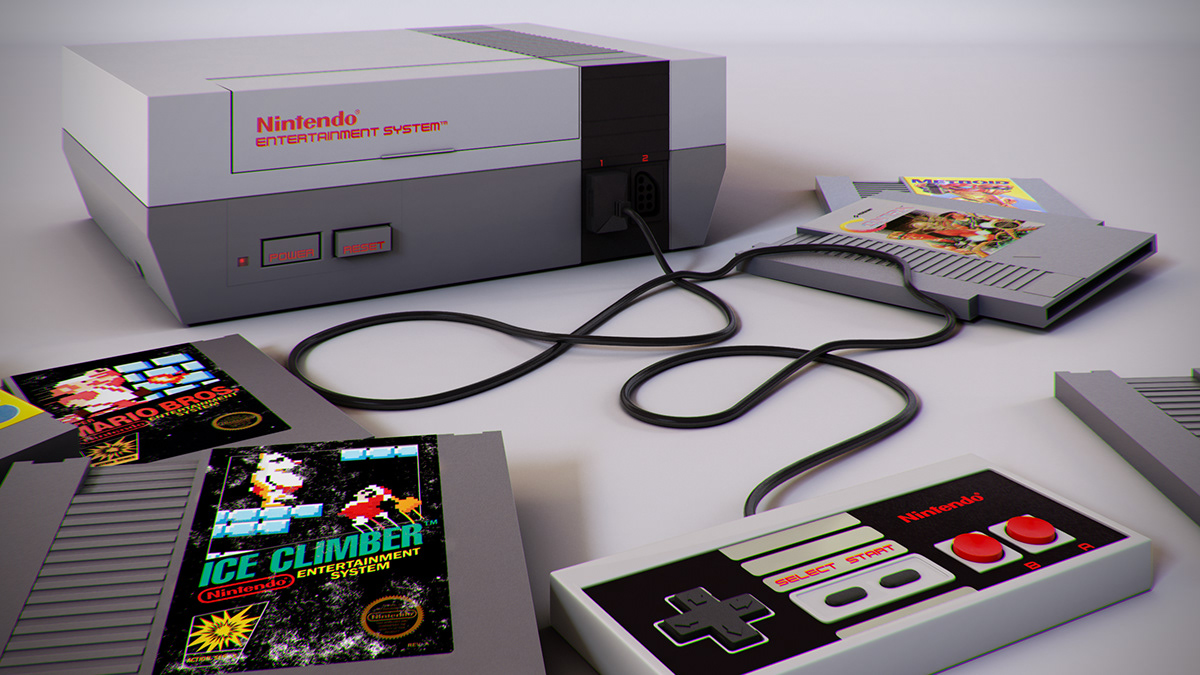 Nintendo NES 3ds max vray modeling Video Games