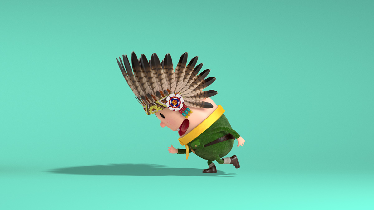 scout director sashka saszka poland 3D art cartoon Project progress Character design Hero