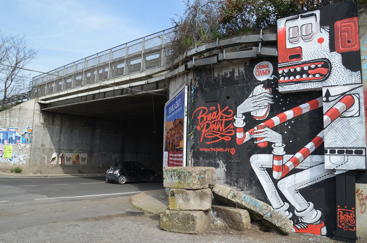 mister thoms  Street Art  installation Graffiti roma