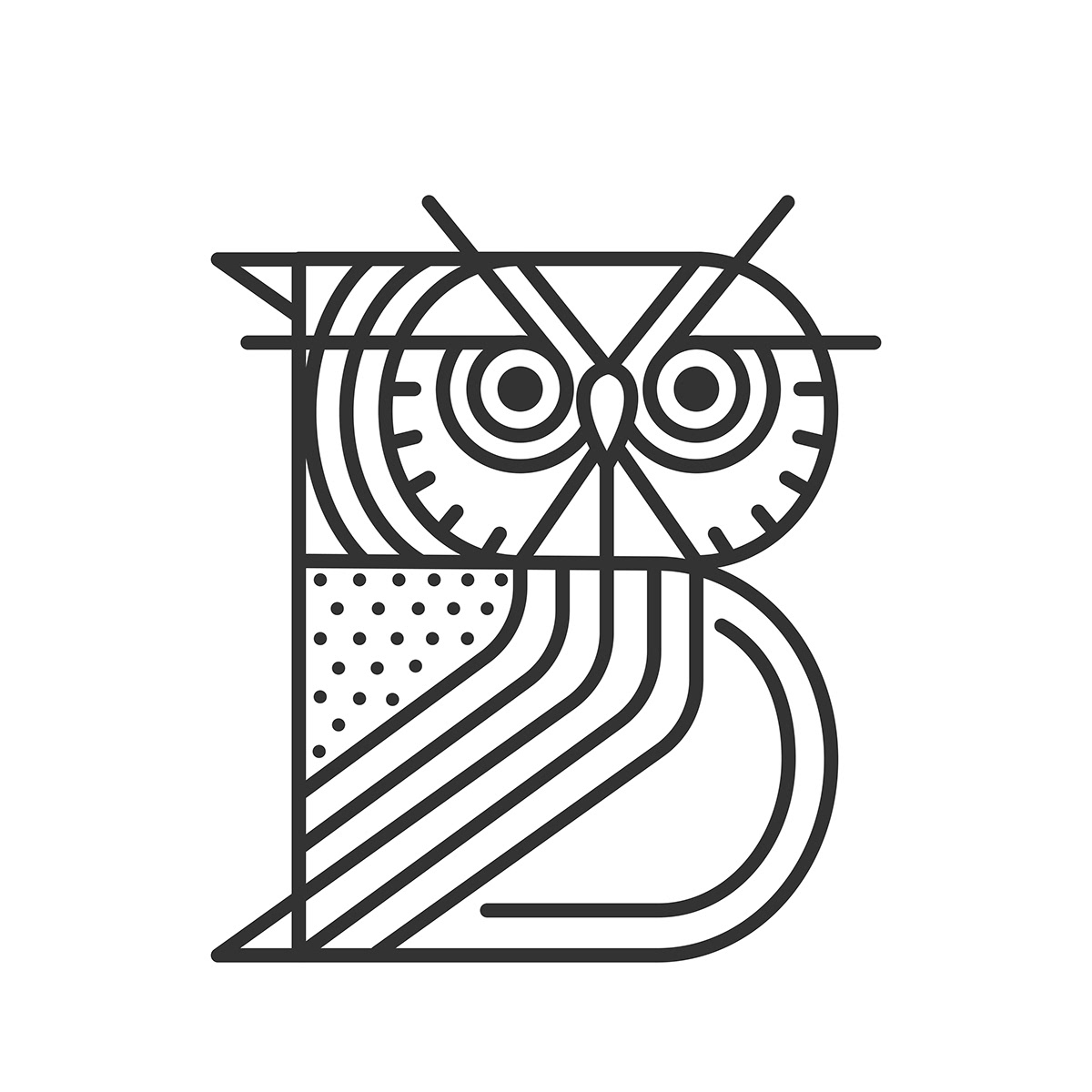 typography   owl Logo Design vector art 36 days of type Logotype Vector Illustration brand identity Social media post Socialmedia