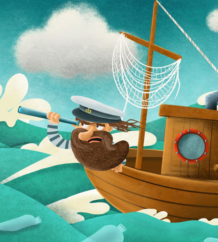 ILLUSTRATION  graphic painting   digital Drawing  sea Sailor boat