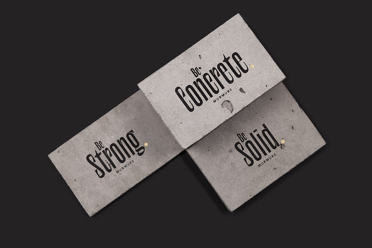 concrete beton Project murmure business cards silk-screen gold