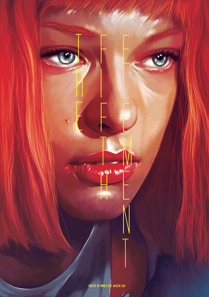the fifth element digital painting mila jovovich luc besson Cinema poster