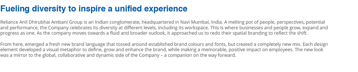 RelianceHQ brand environment space graphic Office Space brand culture