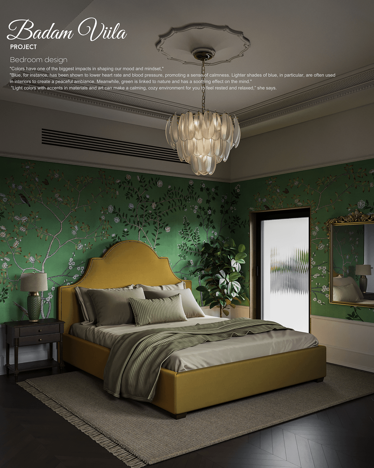 bedroom design baku azerbaijan interior design  visualization 3ds max Render corona traditional classical