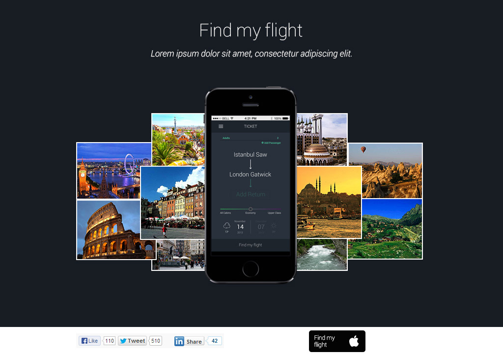 flat app ui design flat design icons tickets flight tickets find phone ux Interface