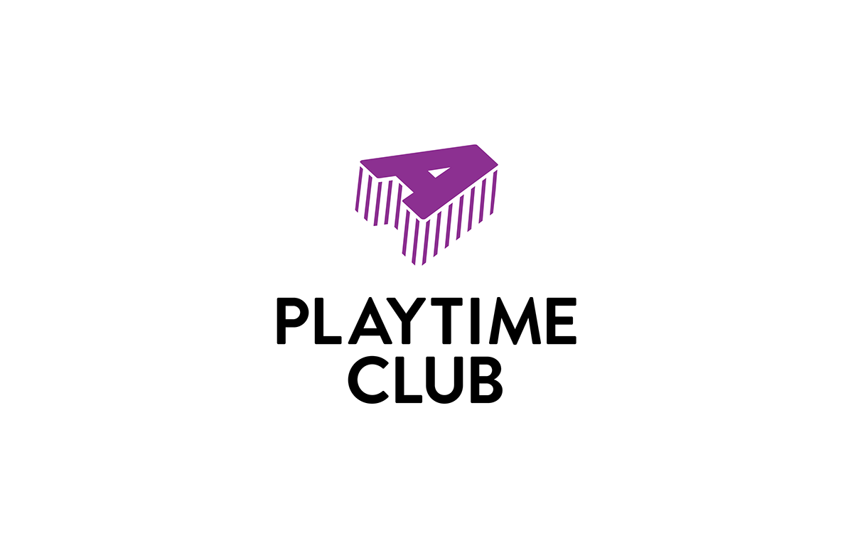 logo playtime club logo build-up play button