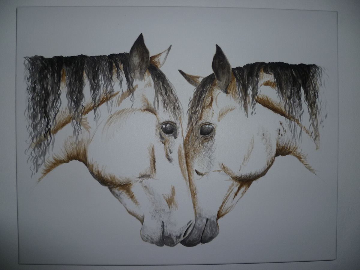horse canvas acrylics