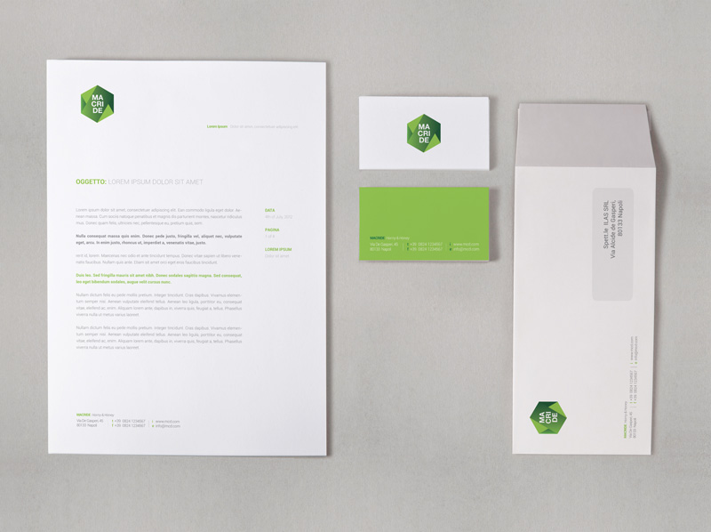 logo Macride hexagon green helvetica brand design Printing letterpress Stationery Logotype identity business card brand identity