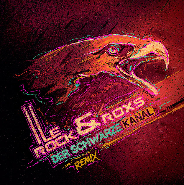 le rock roxs Logo Design cover design falcon white
