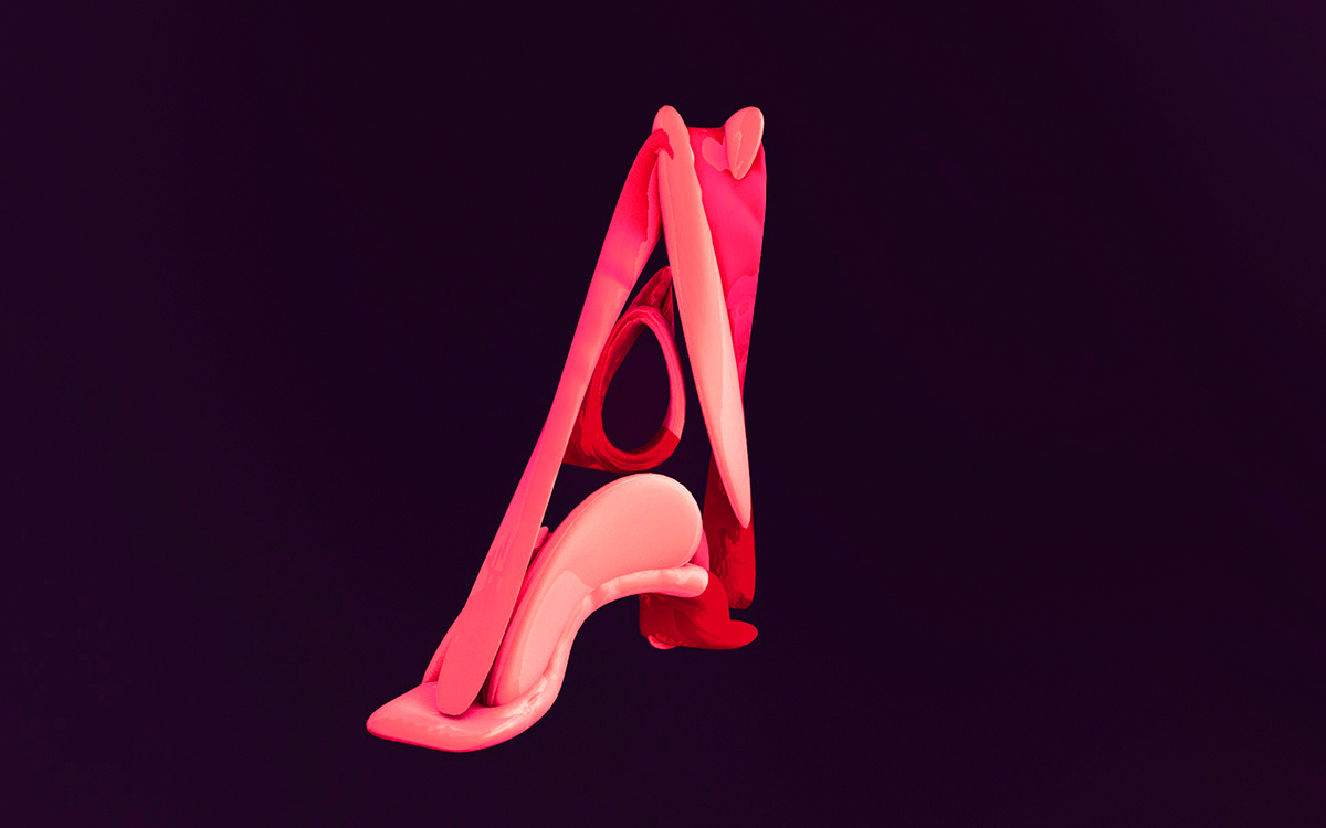 type Typeface numbers colors alphabet art design deformation cinema 4d abstract