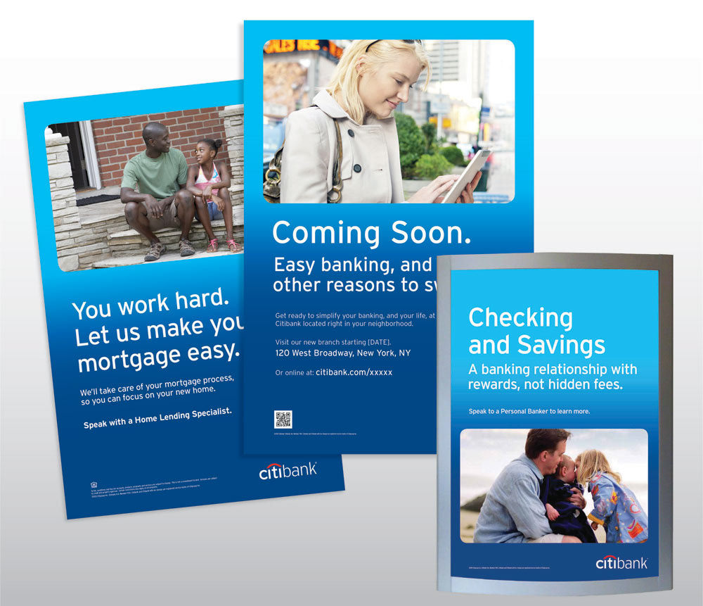 citi  posters  we design  rich-media banners  direct mail
