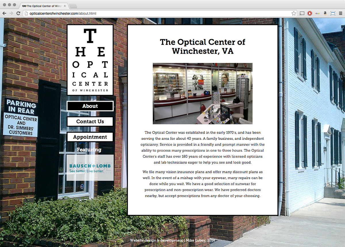Website site design coding JavaScript HTML css Gltich full bleed development optometry medical doctor