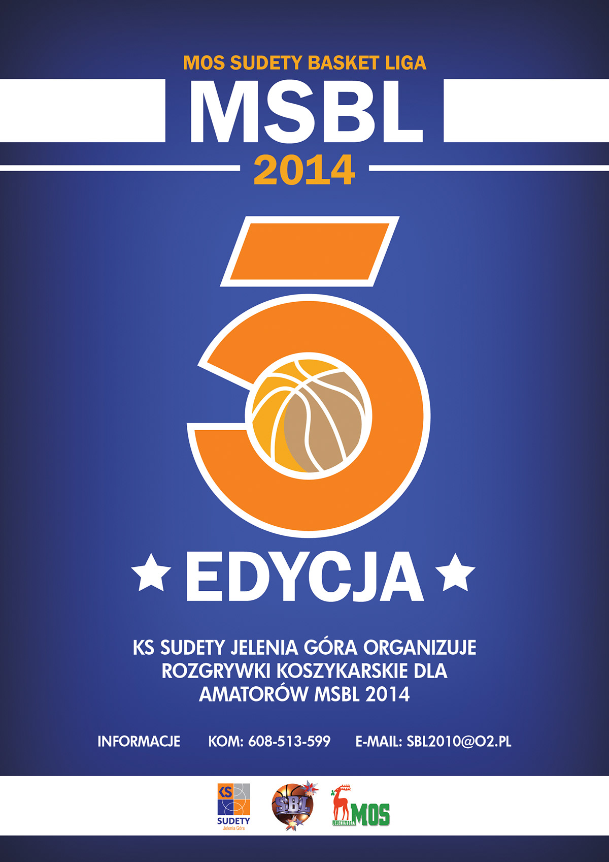 poster MSBL Sudety basket league NBA plk amateur plakat jelenia gora