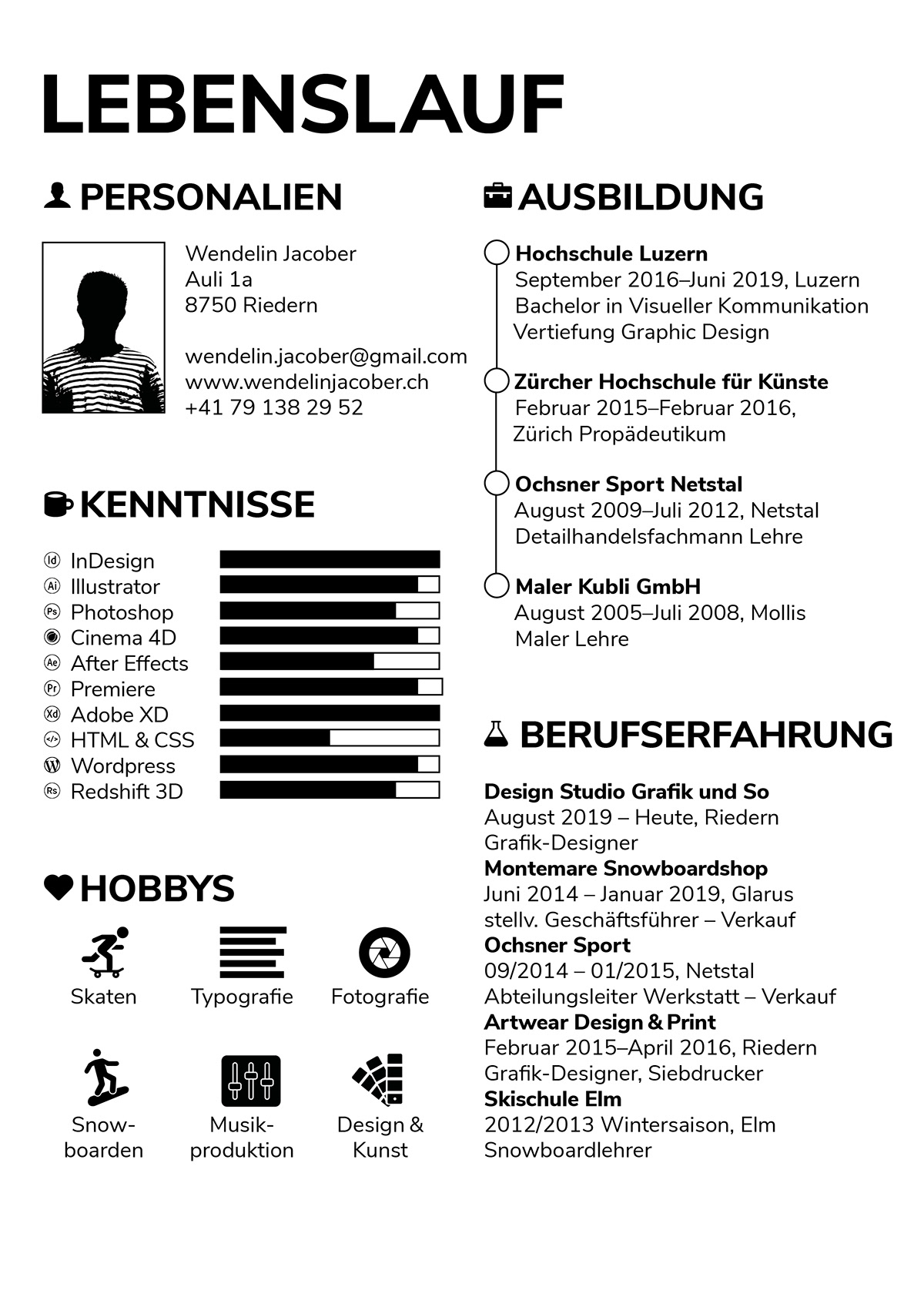 Free Resume Resume CV free free cv lebenslauf Designer resume Deutscher Lebenslauf Indesign resume template Indesign Resume Free graphic designer resume