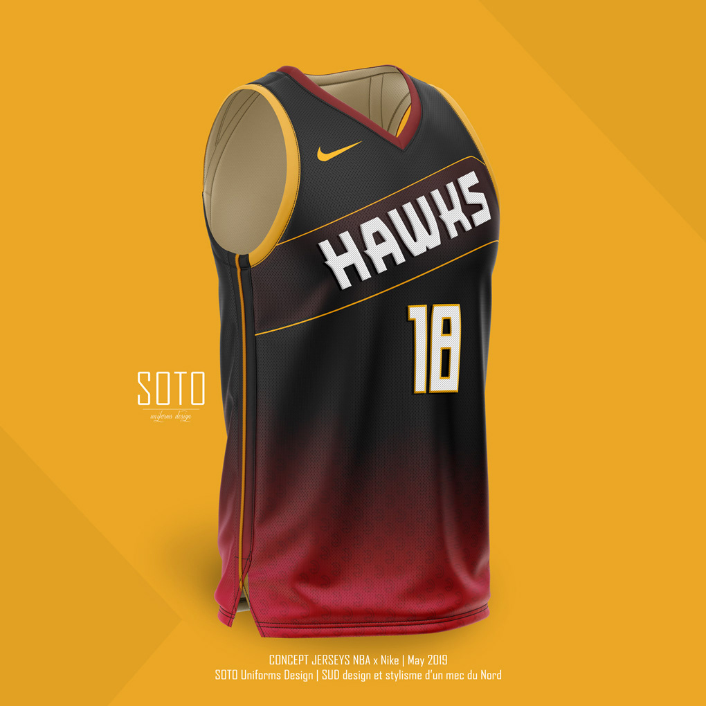 Atlanta HAWKS Nike NBA jersey by SOTO Uniforms Design on Behance