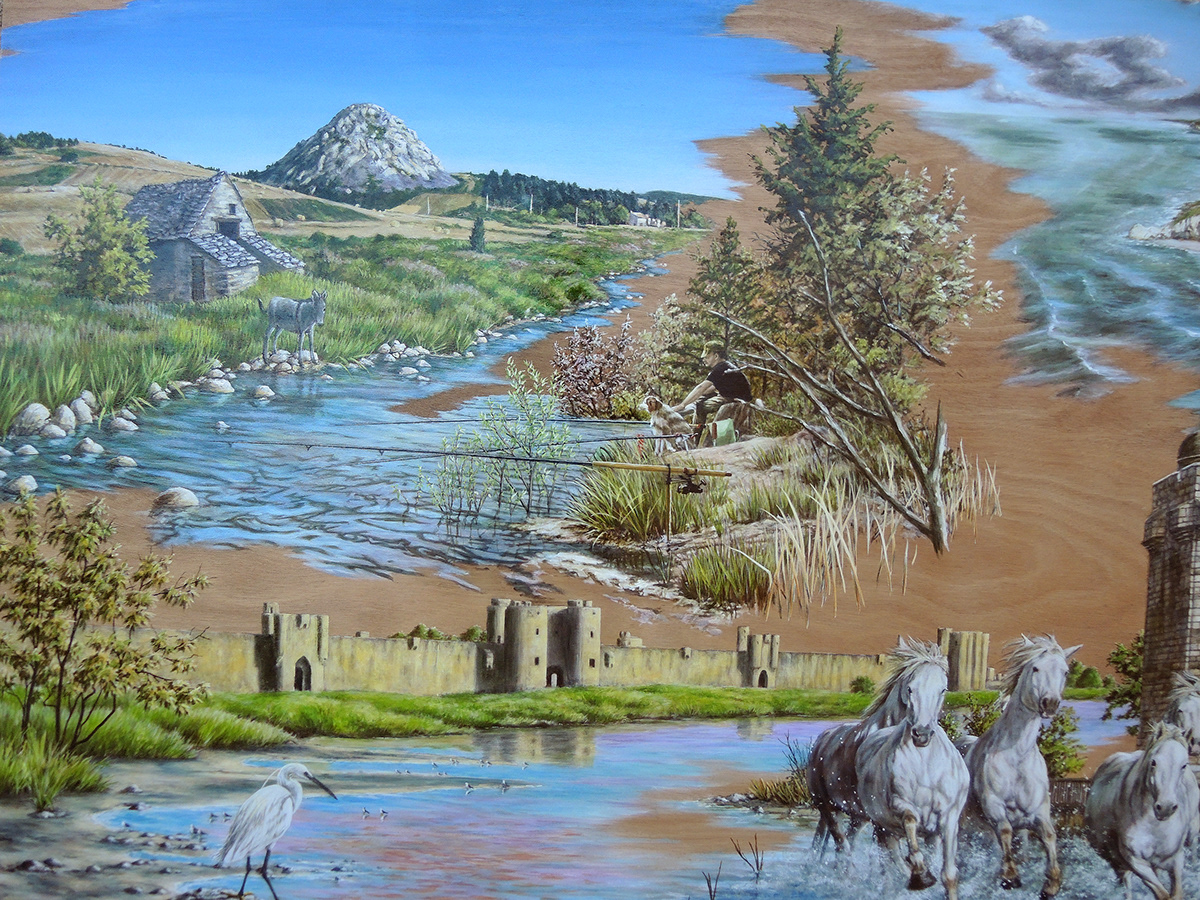 acrylic painting Glacis handmade Landscape Oil Painting paint brush paysage peinture peinture à l'huile pinceaux