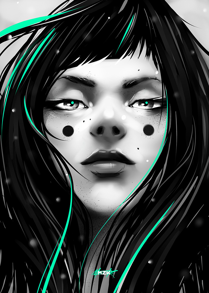 girl female portrait digital painting eyes Beautiful Drawing  creative artwork painting  