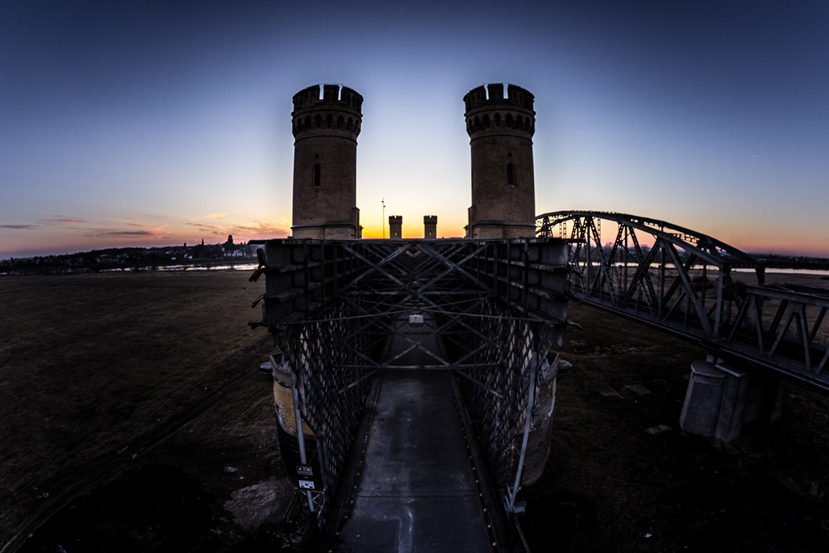 tczew bridge Vistula most Wisła Carl Lentz Elevated Photo Aerial sunset poland Lisewo Malborskie