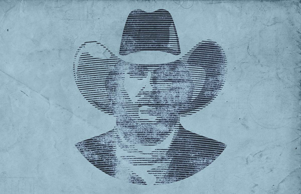 printmaking COWBOYS western grit texture Promotion robber outlaw bandit mixed media