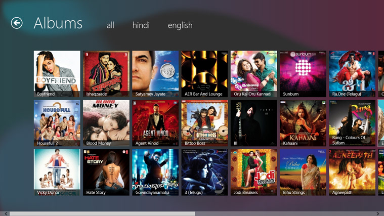 gaana  Music Windows 8 metro songs Bollywood user interface square player Music Player albums play