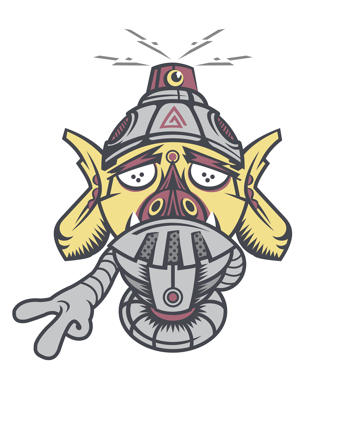 monkey Space  emblem Armor Helmet wild fangs
