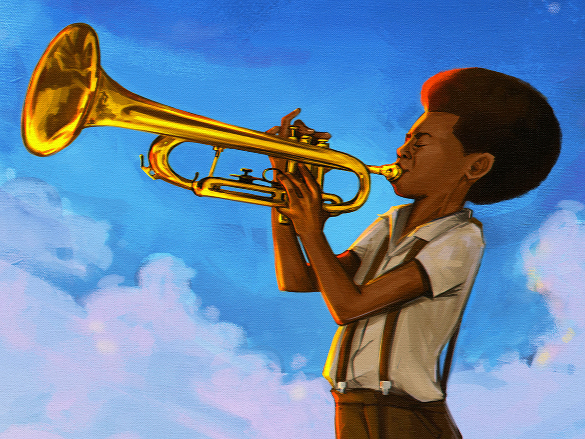 digital painting tranquil africa dreams hope Drawing  photoshop Character music ILLUSTRATION 