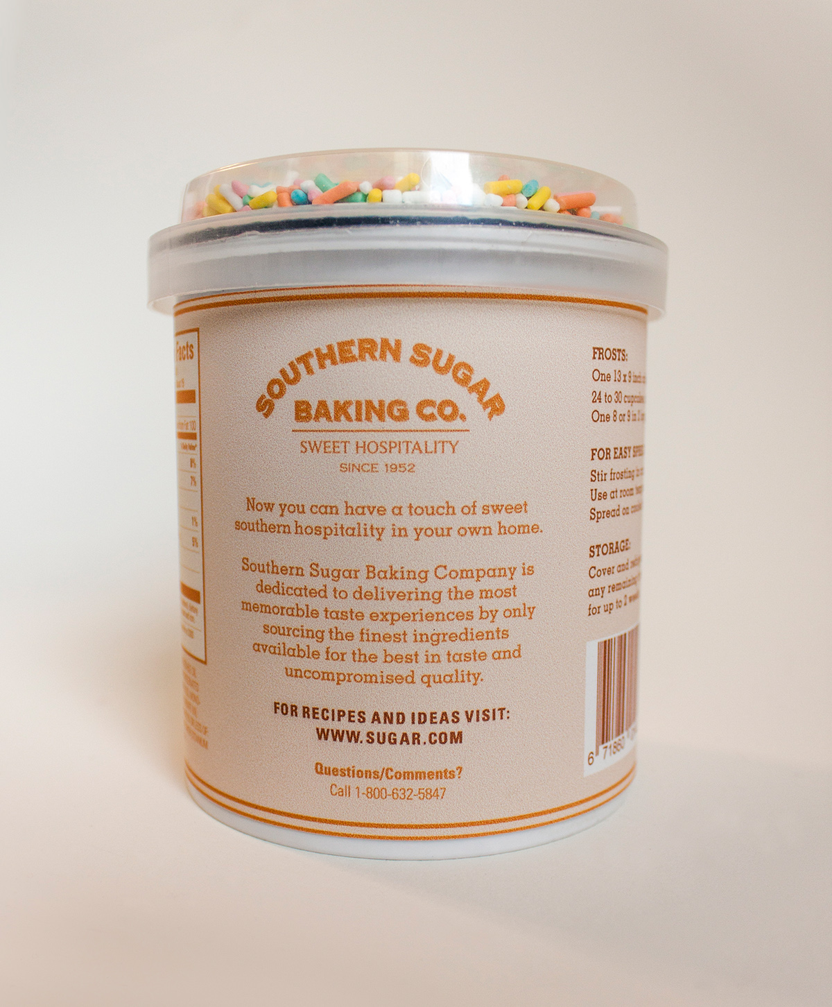 southern sugar baking package design  cake mix Frosting vanilla extract sprinkles cupcake liners