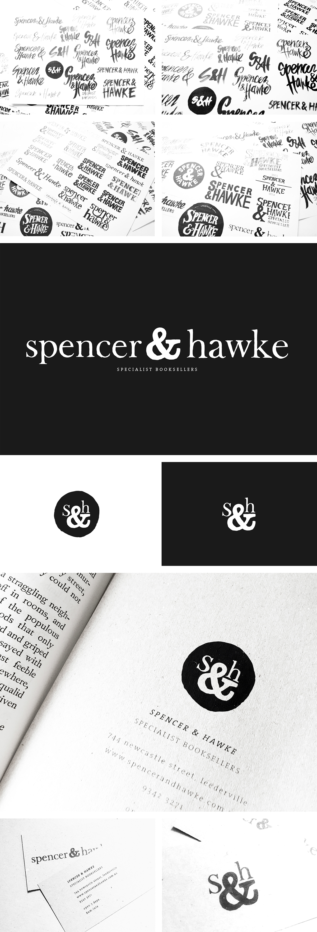 logo business card branding  typography   monogram hand crafted brush book store New Enterprise  books