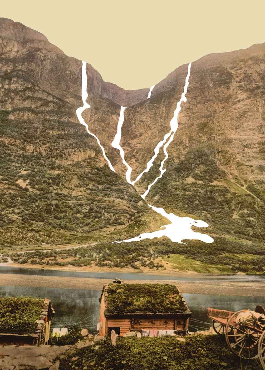 collage photomontage art mountain mountains Landscape vintage fear danger