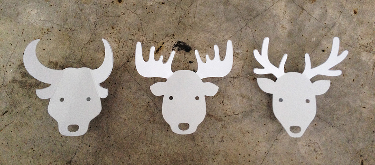 metal sheet design lifestyle product industrial designer key holder accessory holer Hang holder metal animal deer bull