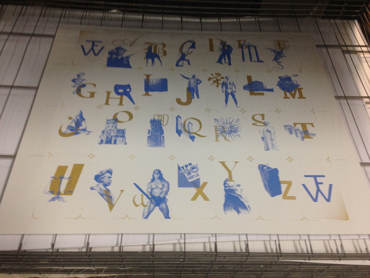 sérigraphie Serigraphy bleu Or argent orange pantone cartes jeux typo vocabulaire formes