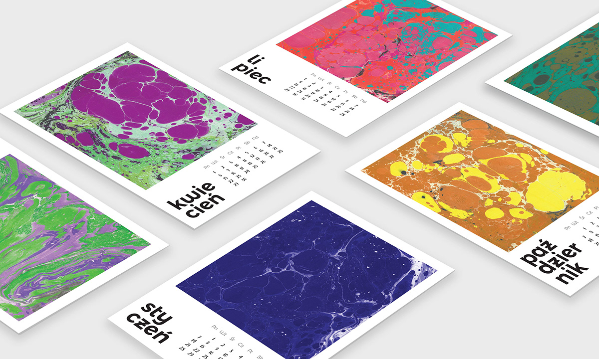 Marble calendar marble calendar Interior design marbling calendar 2019 interior design  colour graphicdesign