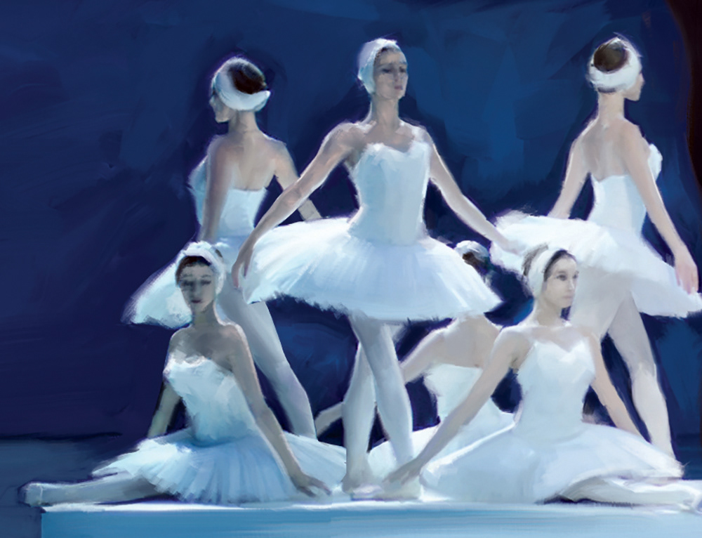 Swan Lake figure skating Plushenko ballet Ballerinas portrait blue Show Advertising White gold