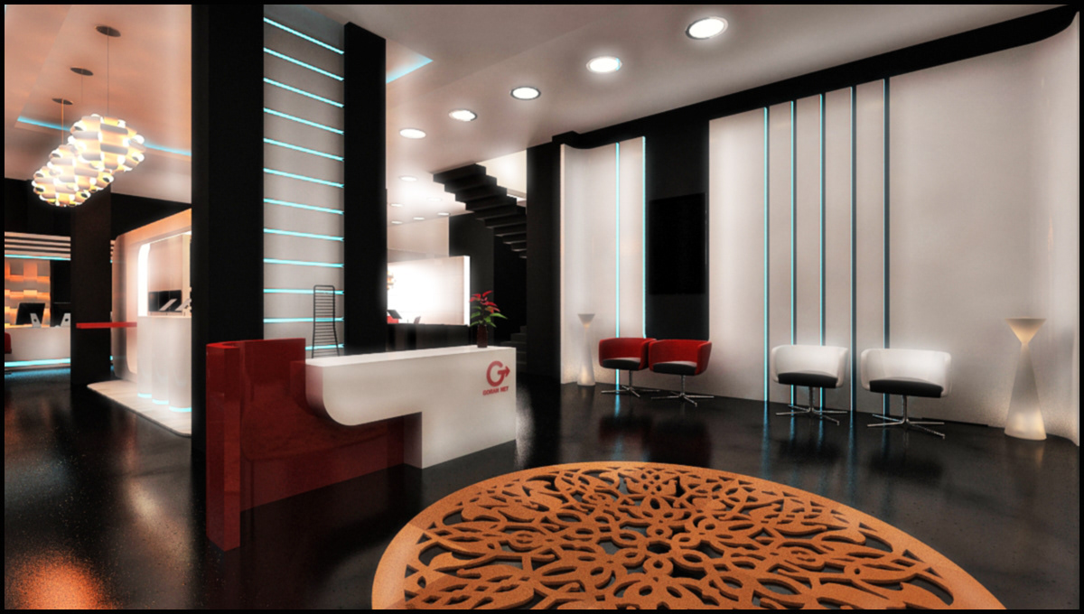 interiors showroom 3dmax vray visualization modern