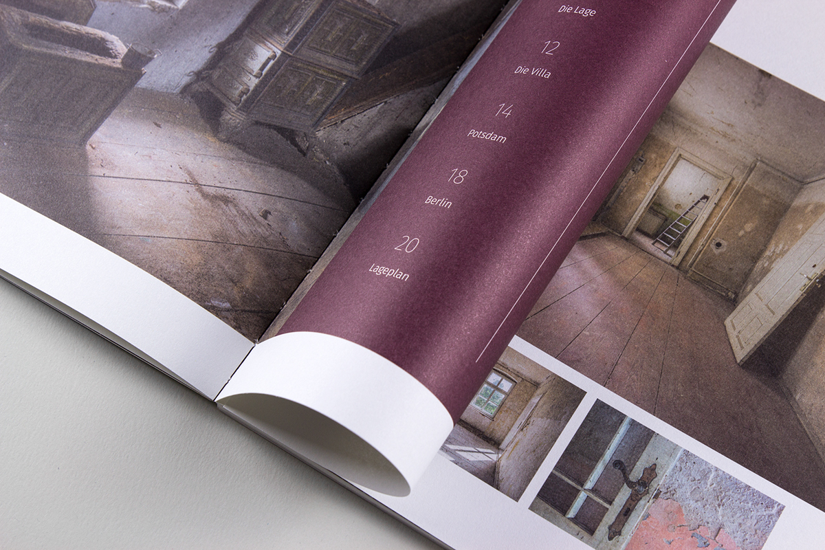 real estate Künstlerische Leitung Layout editorial property realty book potsdam modern brochure simplicity