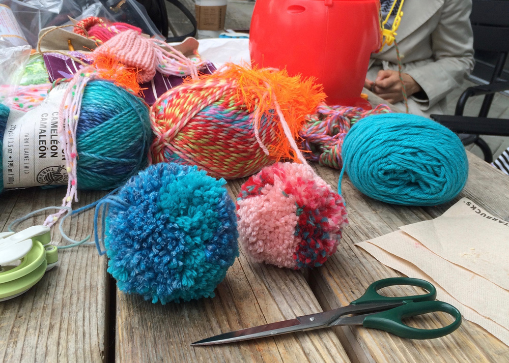jellyfish yarn yarn bomb International Yarnbombing Day vancouver knitting