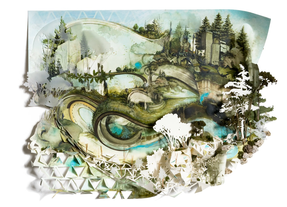 gregory euclide land Landscape Nature paper sculpture releif