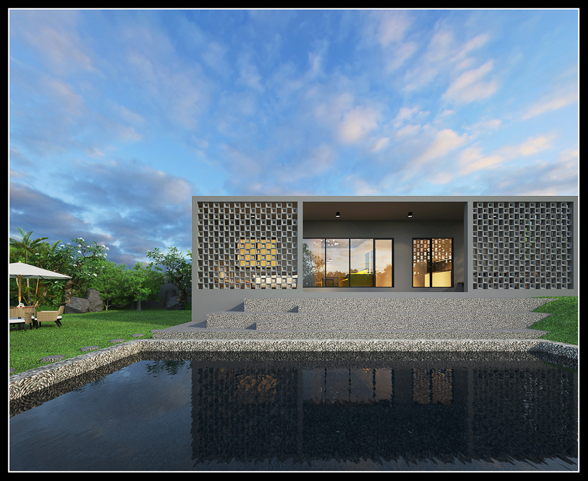 box house bandung west java indonesia 3d max vray Industrial architecture rendering conceptual
