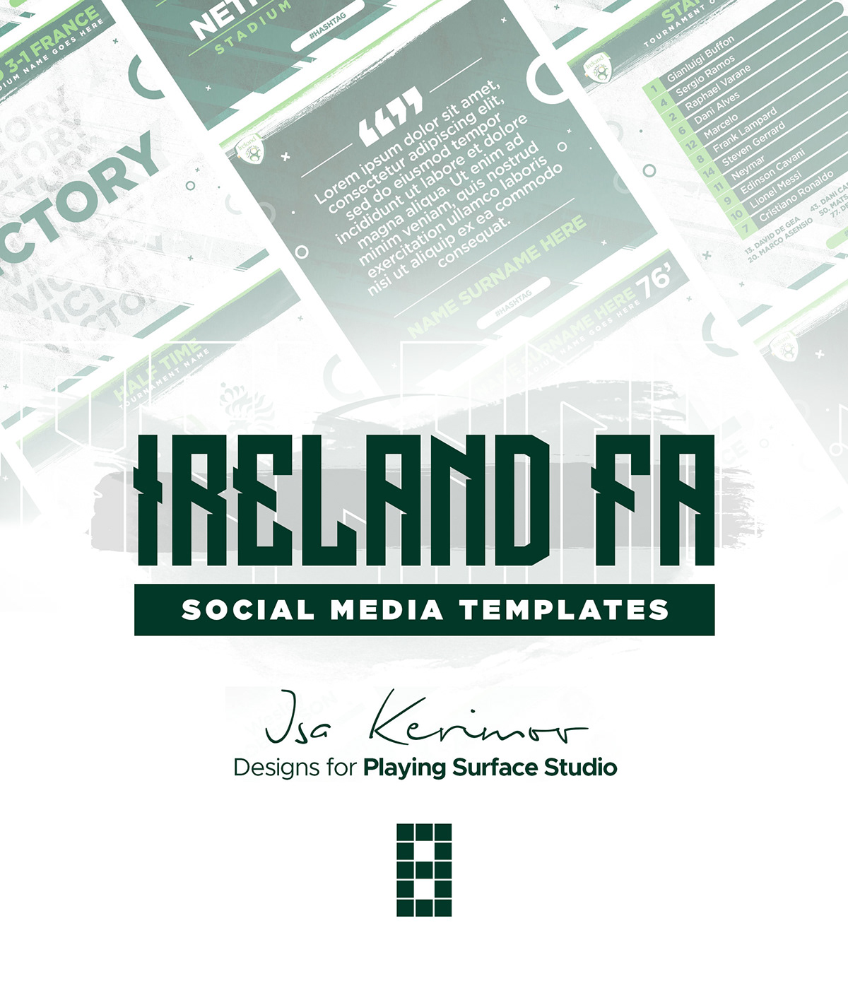 Ireland FAI football design kerimov k23dez playing surface matchday graphics soccer