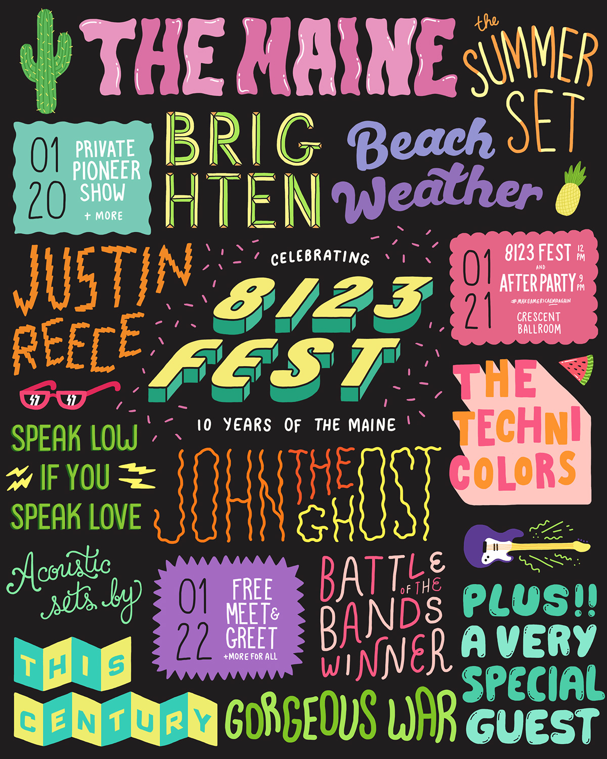 music poster lettering concert festival HAND LETTERING type Music Festival concert poster typography  